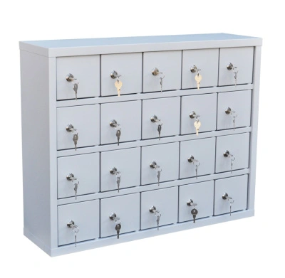 Шкаф для хранения мобильных телефонов на 20 ячеек 580x720x200 мм Серый