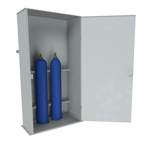 Шкаф металлический для 2х кислородных баллонов усиленный 1800x522x375 мм