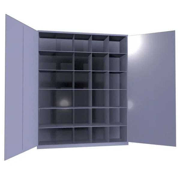 Шкаф для противогазов ХПГ-30-1270 с дверьми 1580x1270x380 мм Светло-серый