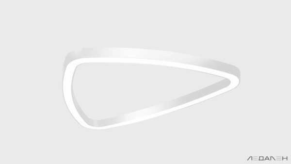 Треугольный подвесной светильник TRIANGOLO SOFT PRO M 4000K 68W, корпус черный