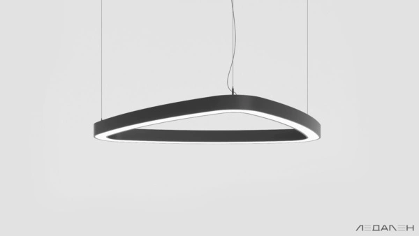 Треугольный светильник TRIANGOLO SOFT PRO M 6000K 54W, корпус черный