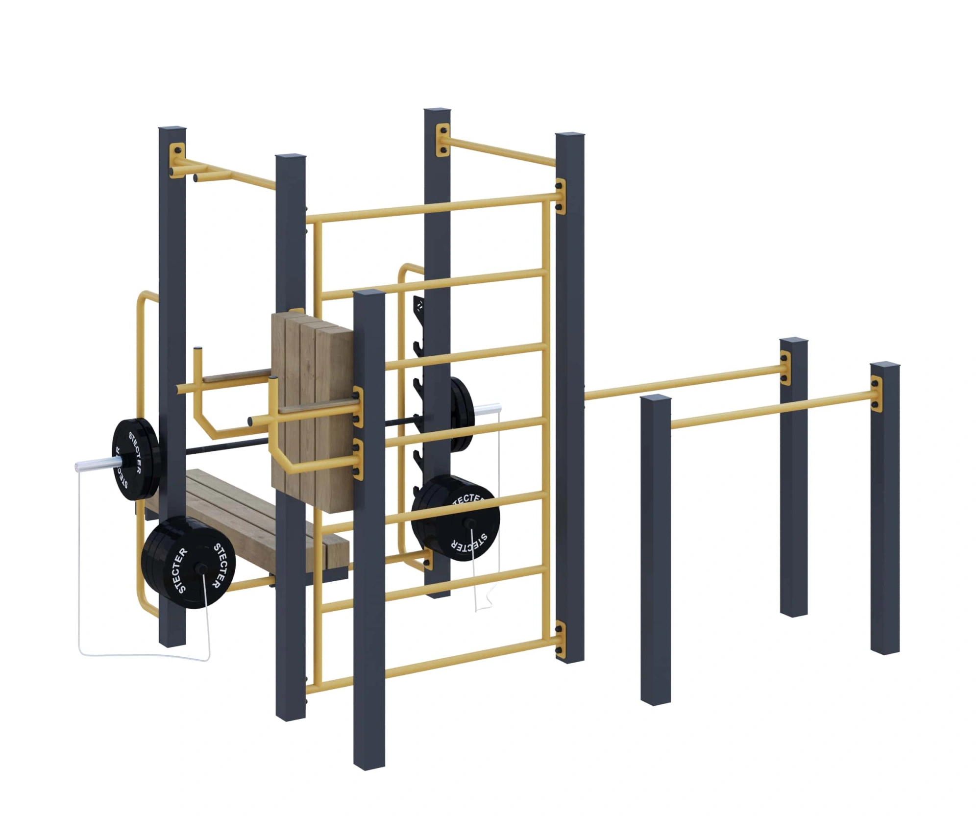 Уличный комплекс для воркаута «Фитнес-4» (11,9 м2)