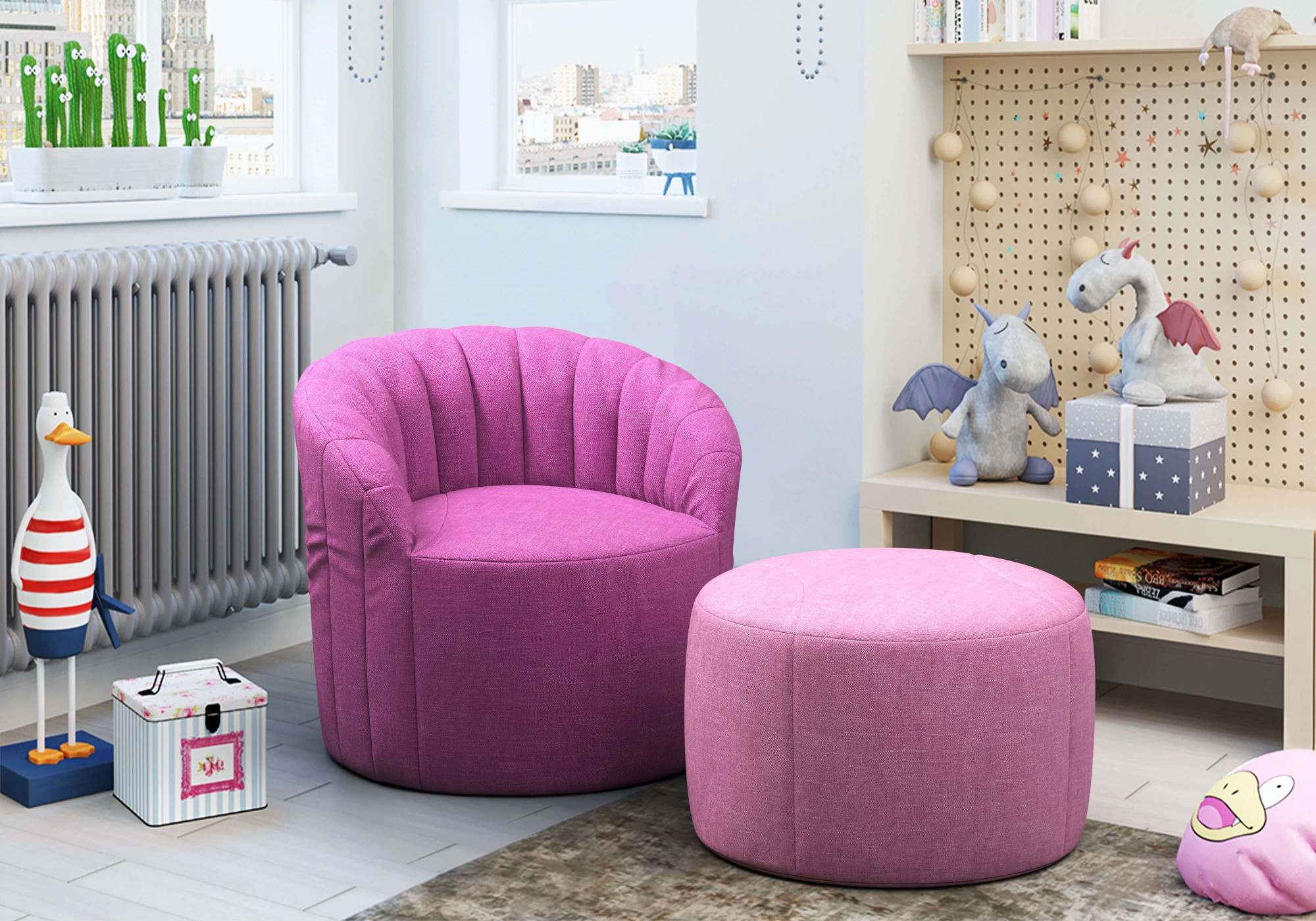 Пуф Шелл Солнце ткань Вельвет-люкс