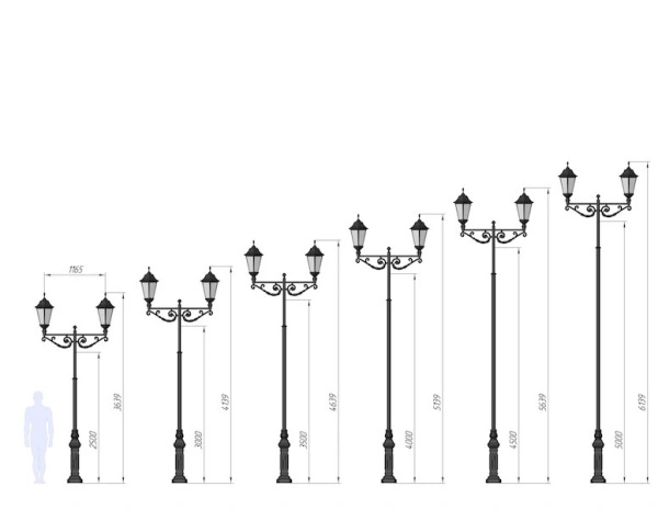Фонарный Столб С-06-2 со светильниками 4,639 м