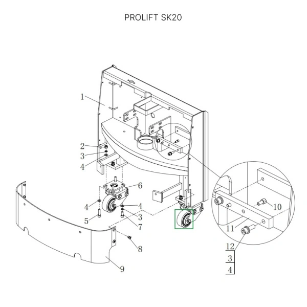 Опорное колесо для тележек SK20