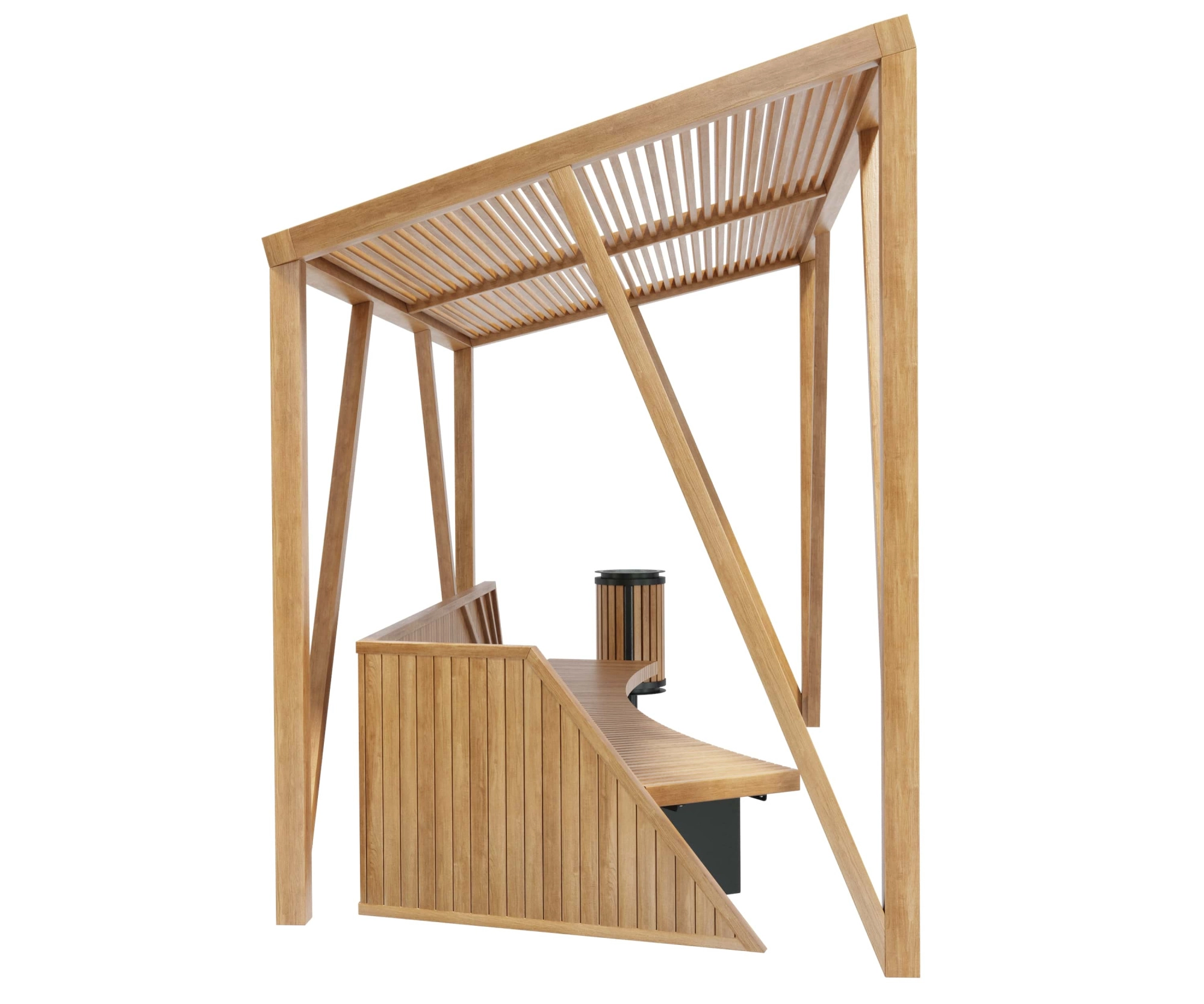 Навес теневой тип 5 Стандарт (со стенкой)