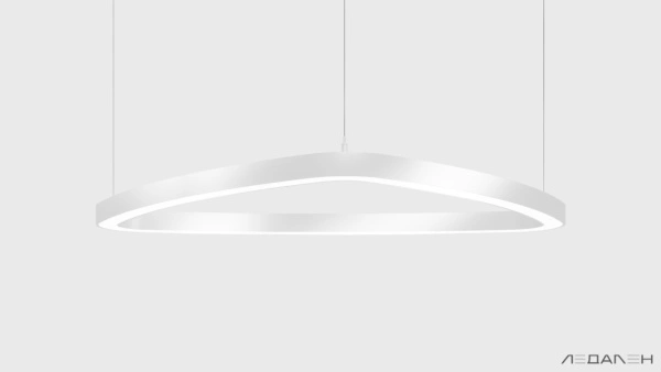 Треугольный подвесной светильник TRIANGOLO SOFT PRO M 4000K 68W, корпус черный