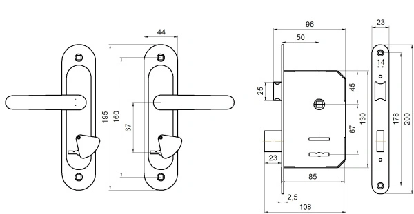 Д-град Абсолют ЗВ9.2-07 серебро антик Замок врезной с/руч (15)