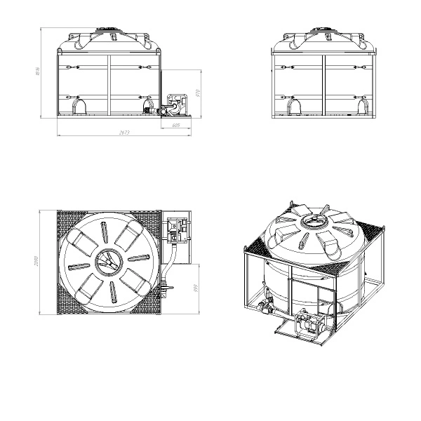 Комплект слива для мотопомпы G3 на одну емкость TR