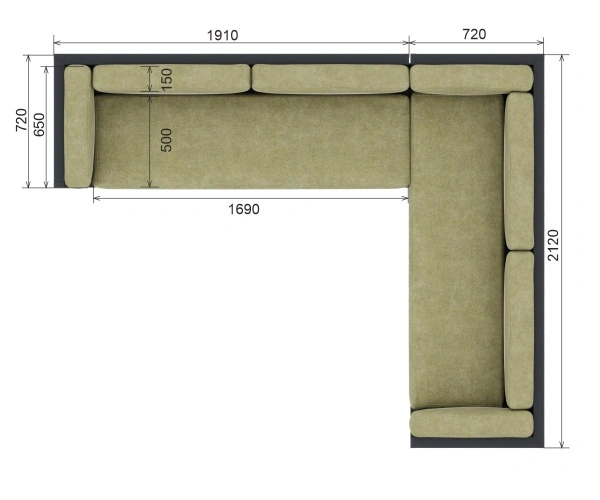 Диван угловой «Параллель» 2 Ангарская сосна