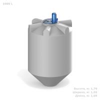 Емкость K 1000 литров с пропеллерной мешалкой без обрешетки