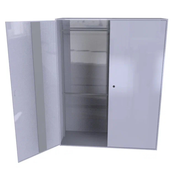 Шкаф для хранения бронежилетов с внутренней стойкой 1800x1400x600 мм Светло-серый