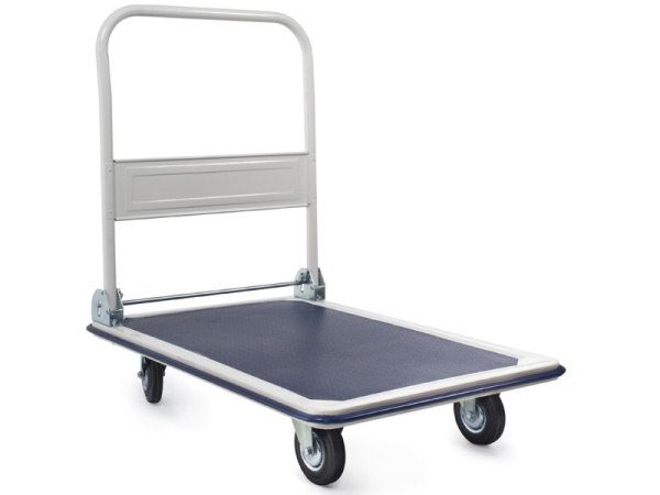 Тележка платформенная 300 кг TOR PH300 (880х600) со складной ручкой (резиновые колеса 125 мм)